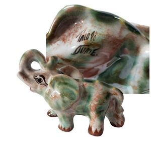 Elephant Figurine Signed 